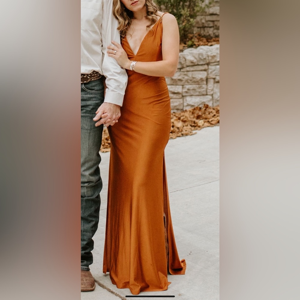 Copper Backless Maxi Dress